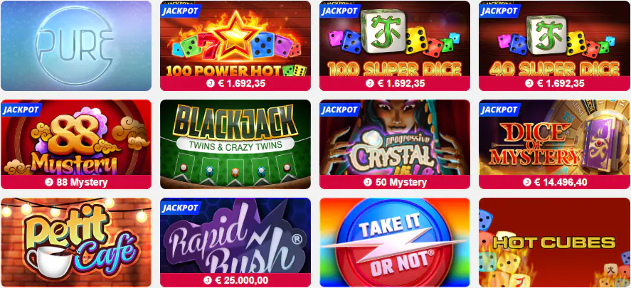 Panache Casino spelletjes